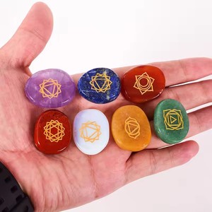 Reiki Crystals Healing <strong>Stones</strong> <strong>Engraved</strong> <strong>Chakra</strong> Stone Custom 7 Natural Crystal <strong>Chakra</strong> Tumble Stone Set With <strong>Engraved</strong> <strong>Chakra</strong> Symbol - Product Image 2