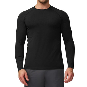 Camiseta Deportiva de Manga Larga para Hombre, Ajustada, de Poliéster/Nailon, para Fitness y Moldeamiento Corporal, Servicio OEM Personalizado - Product Image 5