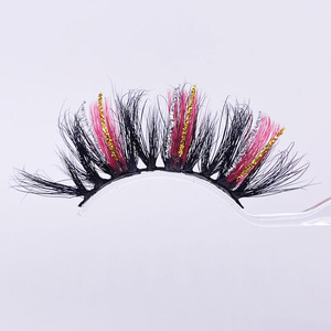 Vente en gros de <span class=keywords><strong>cils</strong></span> à paillettes de 25mm 100% <span class=keywords><strong>cils</strong></span> à paillettes de vison <span class=keywords><strong>blond</strong></span> blanc rouge 25mm <span class=keywords><strong>cils</strong></span> de vison colorés - Product Image 3