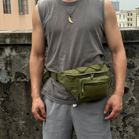 Sac banane tactique imperméable personnalisé en tissu Oxford pour homme, sac de poitrine de voyage, sac à bandoulière pour la course à pied