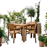 Meubles de jardin, table et chaises de jardin pour villa, ensemble de salle à manger extérieure en teck de luxe, table extérieure pour hôtel, ensemble de salle à manger extérieure pour hôtel