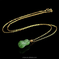 Pendentif en jade vert de qualité supérieure certifié, jade vert de vieille matière, jade vert de Hetian, pendentif en jade naturel 18K pour hommes et femmes
