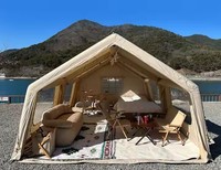 Tente de camping gonflable familiale, installation facile, 4 saisons, imperméable, coupe-vent, tente d'extérieur