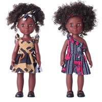 Vente en gros de poupées de mode en vinyle de haute qualité personnalisées de 14 pouces pour filles, poupées africaines noires à habiller, cadeaux pour filles