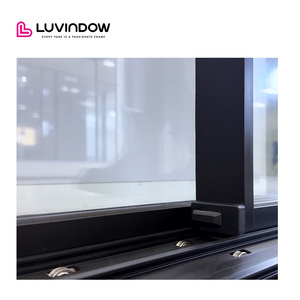 Luvindow <span class=keywords><strong>porte</strong></span> <span class=keywords><strong>coulissante</strong></span> à cadre Ultra mince Double verre de sécurité trempé portes multi-rails pour Villa à faible entretien - Product Image 6