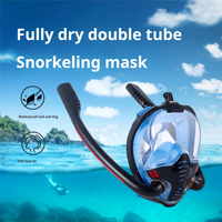 Masque de plongée à double tube entièrement étanche, anti-buée, équipement de respiration sous-marine, tuba confortable pour une plongée optimale