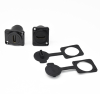 Conector de módulo tipo D, enchufe de Panel hembra a hembra con cubierta antipolvo, adaptador de interfaz de extensión de señal hembra para Audio y vídeo