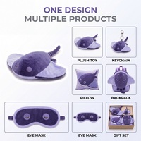 Peluche Raie Manta Violette Personnalisée, Jouet en Peluche Doux, Figurine Animale Marine, Décoration Maison, Faible MOQ, Fournisseur de Services OEM ODM