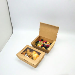 Customizable <b>White</b> Kraft Paper Takeout <b>Box</b> High-End Biodegradable Picnic Food Packaging for Catering and Carryout - Product Image 1