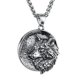 Collar con colgante ovalado de dragón de acero inoxidable yunique para hombre, estilo punk, diseño de animales en relieve, joyería de moda - Product Image 2