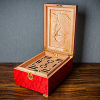 Boîte à cigares LUBINSKI - Édition limitée Année du Cheval, boîte à cigares à double couche en bois de cèdre sculpté, grande capacité, pour l'âge du cigare