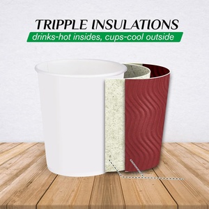 Offre Spéciale – Gobelets en Papier Biodégradables à Double Paroi Personnalisables avec Couvercles en Carton Jetables - Product Image 3