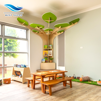 Bibliothèque d'angle Montessori pour enfants en forme d'arbre, étagère à livres au sol, mobilier de rangement en bois pour garderie, école maternelle, salle de classe