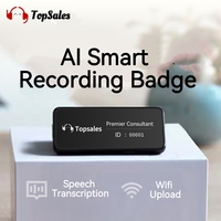 Placa de Identificación con Grabación de Audio Inteligente con IA, Transcripción con Carga en Tiempo Real, Análisis Inteligente de Conversaciones, Material ABS+PC