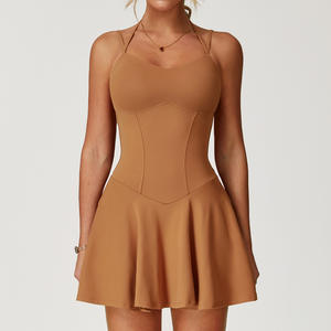 Falda Deportiva Personalizada, Vestido de Tenis Moldeador con Doble Tirante, Falda de Tenis para Fitness, Ropa Deportiva Activa, Gimnasio, Yoga, Golf, Vestido para Mujer - Product Image 5