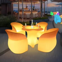 Ensemble table et chaises LED lumineuses pour extérieur, mobilier LED pour boîte de nuit, jardin, événements et fêtes