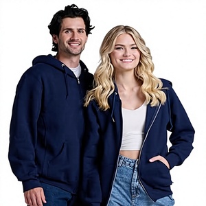 Sudadera con Capucha para Hombre, 100% Algodón, Forro Polar, Cuello en V, Corte Regular, Casual, Impermeable, Resistente al Viento, Ecológica, de Secado Rápido, 300g, Sólida, para Invierno - Product Image 2