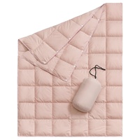Manta de Camping de Plumón Portátil Multifuncional, Ligera, Cálida, de 400g, de Color Sólido, para Uso en Interiores y Exteriores, Ideal para Viajes y Camping