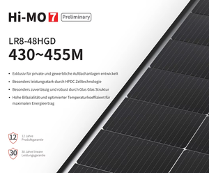 Excelente Relación Calidad-Precio para el Panel Solar LR8_48_HGD-1 Totalmente Negro de 445W IP68 con 22.8% de Eficiencia y Batería - Product Image 3