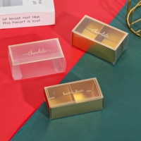 Boîte-cadeau en papier pour chocolat de luxe, écologique, réutilisable, avec fenêtre transparente, pour l'emballage de truffes, présentoir de vente au détail, Saint-Valentin