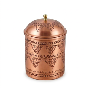 Handcrafted Copper Spices <b>Jar</b> In Antique Tinned Finished Perfect <b>For</b> Elegant Seasoning <b>Storage</b> And Unique <b>Kitchen</b> Decor - Product Image 1