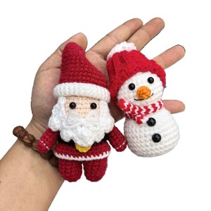 Amigurumis Knitting Knit Crochet Christmas Already Made <b>Key</b> Chain Christmas Crochet Santa Claus Snowman Milu Deer Elk Keychain - Product Image 6