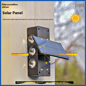 إنتيلامب ضوء الجدار الشمسي 2 أجهزة استشعار الحركة <span class=keywords><strong>3</strong></span> رؤوس ليد بير في الهواء الطلق التحكم عن بعد الإضاءة الأمنية للحديقة الناشر الاكريليك - Product Image 4