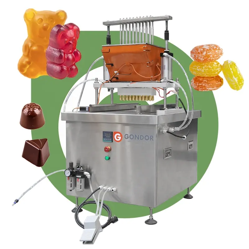 Automatic Small Mini Vitamin Manufacture Production Part Fruit Jelly Bean Gummy Candy Bear Depositor Make Machine