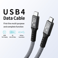 Kabel data USB 4 kompatibel dengan kabel Tipe C dual 8K 40Gbps transmisi PD240W kompatibel untuk Samsung Galaxy iPhone