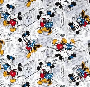 Set tempat tidur cetak microfiber kain tenun poliester 100% desain Mickey mouse kartun kecil