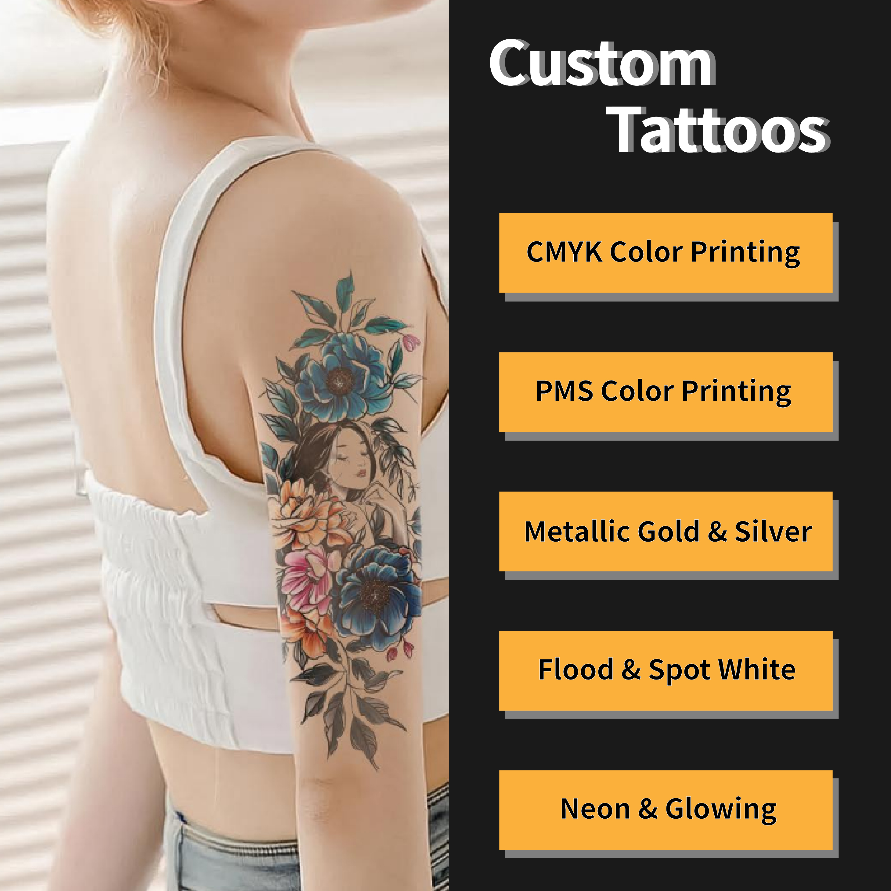 Temporäre Tattoo-Aufkleber Für Frauen – 4 Bögen, Wasserfest, Mit Blumen & Schmuck-Motiven
