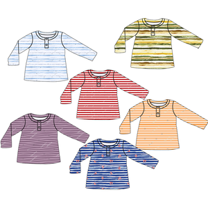 Camisetas de <span class=keywords><strong>Manga</strong></span> <span class=keywords><strong>Larga</strong></span> a Rayas Elegantes para Bebés Niños, de Alta Calidad, Suaves al Tacto, Cómodas, Camisetas Interiores para Niños Pequeños, Tops Baratos - Product Image 1