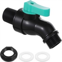 Kit de Grifo para Barril de Lluvia, Material ABS, Alto Flujo, 3/4" NPT y GHT, Válvula para Barril, No Requiere Acceso Interno, Uso en Jardín Exterior