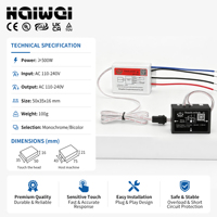 Contrôleur Tactile Intelligent Haute Tension OEM AC110-240V 500W Boîtier en Fer Modulaire Type Split pour Bande LED, Éclairage d'Armoire et de Meuble
