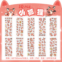 10 feuilles/paquet en gros personnalisé mignon Animal dessin animé autocollant autocollants décoratifs feuilles pour enfant planificateur téléphone portable tasse