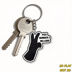 Porte-clés en acrylique Ma Lord, motif geste de main noir audacieux avec bulle de parole, <span class=keywords><strong>breloque</strong></span> streetwear branchée pour clés, Numéro 3 - Product Image 5