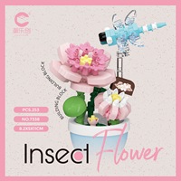 Jouet de construction de fleurs éternelles en pot Flower Room Elves 7337-7340 en plastique ABS, ensemble de 200-300 pièces, pour les 14 ans et plus, unisexe