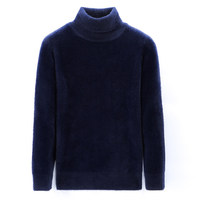Pull col roulé homme automne-hiver, sous-vêtement thermique épais, couleur unie, col montant, tricoté, sans repassage