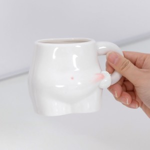 Nordic Schattige Onregelmatige Buik Unieke Handgreep Keramische Melkbeker - Product Image 3