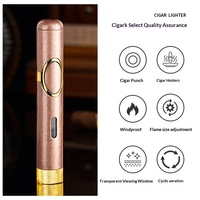 Nouveau Briquet Torche à Flamme Directe en Métal, Multifonctionnel avec Support, Perforateur et Allumeur, Alimenté au Butane, Idéal pour Cigares, Cadeau
