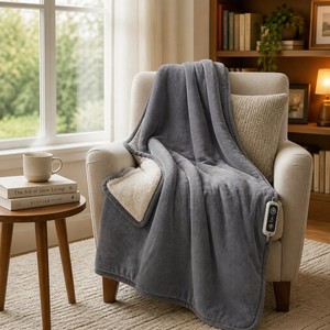 Waschbare Weiche Flanell-Sherpa Heizdecke, Hautfreundlich, Große Größe EU, Beheizbare Decke - Product Image 1