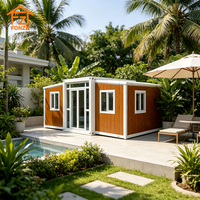 Villa préfabriquée de luxe extensible à double aile de 20 pieds ou 40 pieds avec salle de bain complète pour le camping