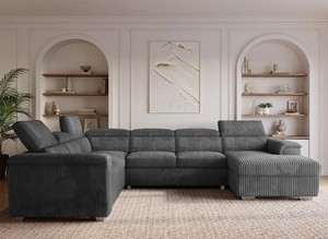 Divano letto estraibile <span class=keywords><strong>a</strong></span> U del produttore 2026 con contenitore e poggiatesta convertibile in velluto <span class=keywords><strong>a</strong></span> coste spesso - Product Image 6