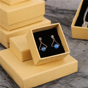 Boîte à bijoux en carton kraft avec gaufrage et pelliculage mat pour bracelet, boucles d'oreilles, collier de perles, bague, emballage personnalisé - Product Image 3