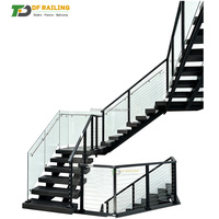 Escalier flottant moderne en bois DF, design d'escalier flottant, escalier décoratif américain moderne, escalier flottant intérieur solide invisible