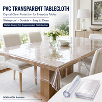 Nappe transparente en PVC YJ, couverture de table en plastique transparent, protection de table en vinyle pour patios, résistante aux UV, vente en gros