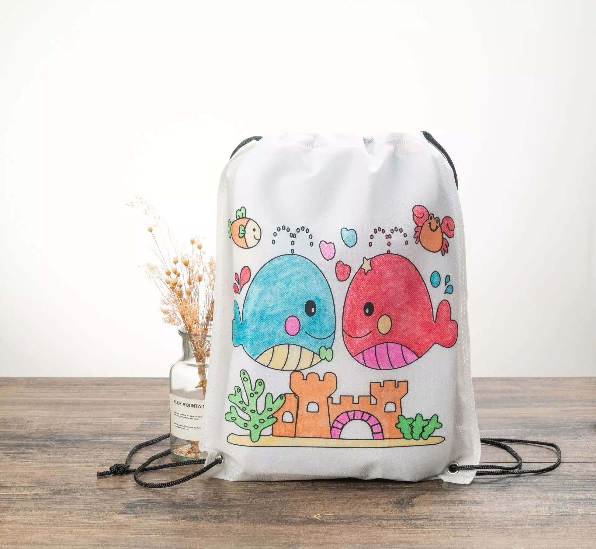 Bolsas de lona con grafiti para pintar, bolso de mano artesanal para niños con bolígrafos de colores