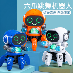 หุ่นยนต์เต้นรำของเล่นมีไฟ ไฟฟ้า รูปการ์ตูน หกขา มีเสียงประกอบ สำหรับเด็กอายุ 5 ถึง 7 ปี สำหรับเด็กทั้งชายและหญิง ทำจากพลาสติก - Product Image 2