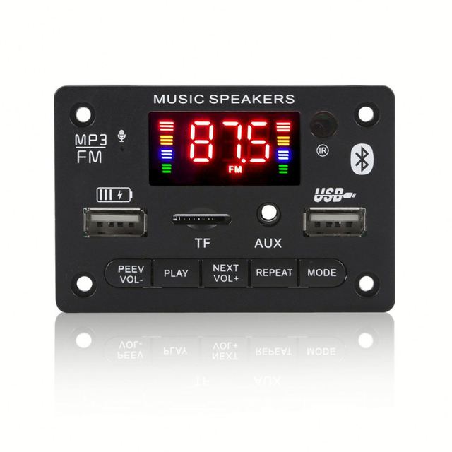 Bluetooth 5.0 MP3 Decoder Board Amplifier Audio Player 12V DIY MP3 Player Car FM Radio TF USB AUX Remote Module