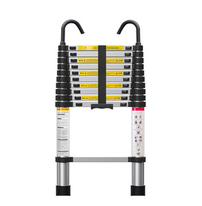 Lightweight <strong>Single</strong>-Sided <strong>Aluminum</strong> Folding Retractable Loft <strong>Ladder</strong> Hooks Telescopic Design EN131 Certified Outdoor Apartment Use - Product Image 1